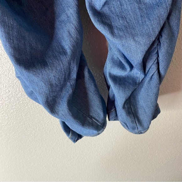 Labijou Boujee Chic Ruche Sides Scrunched Jeans Womens M Medium Blue Stacked - Picture 14 of 16